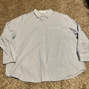 Calvin Klein Button-Up Shirt Striped Long Sleeve Dress Shirt‎ XXL